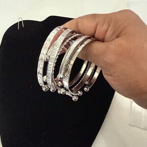 Elegant Silver Bangle Set